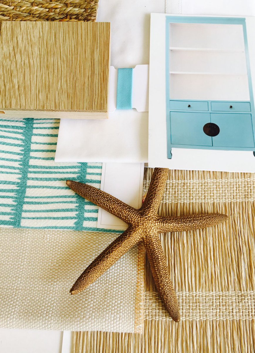 sarafattori's tweet photo. #Bahama Blue with natural grass and @Westwoodflooring wheat #customlinens #christopherfarr #Fabric #conradshades #michaelsmithfabrics https://t.co/DMNeu8eXYk