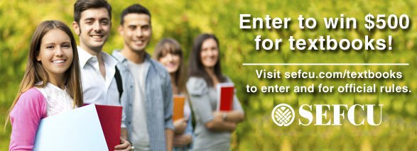 UASAlbany's tweet photo. Last week to enter the @SEFCU $500 for textbooks giveaway! All Campus Connect members @UAlbany can enter! https://t.co/bLJQR5dbiN