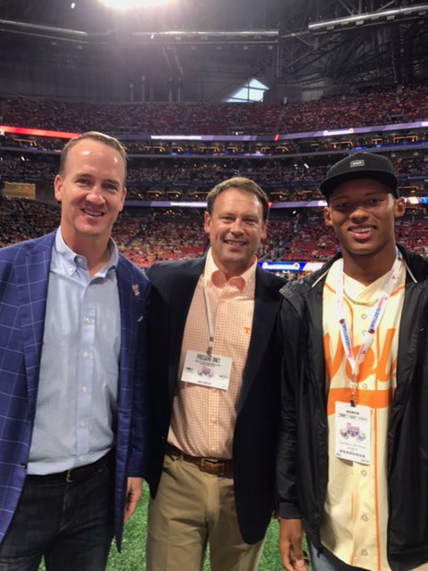 Ran into three pretty good quarterbacks before the game. #CFAKickoff