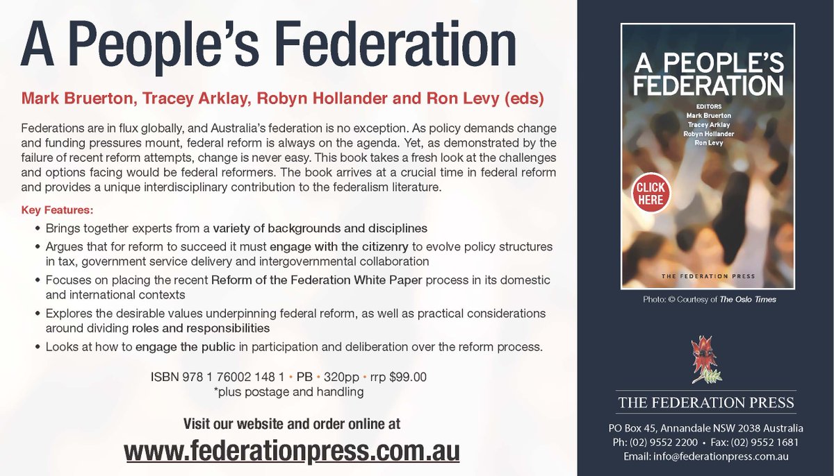 Griffith_CGPP's tweet photo. And the launch of this new publication will be at #APSA17 in Melbourne on 27/9 at the Sir Samuel Griffith Symposium https://t.co/nuMOVPcXT7 https://t.co/twkUecT3Gl