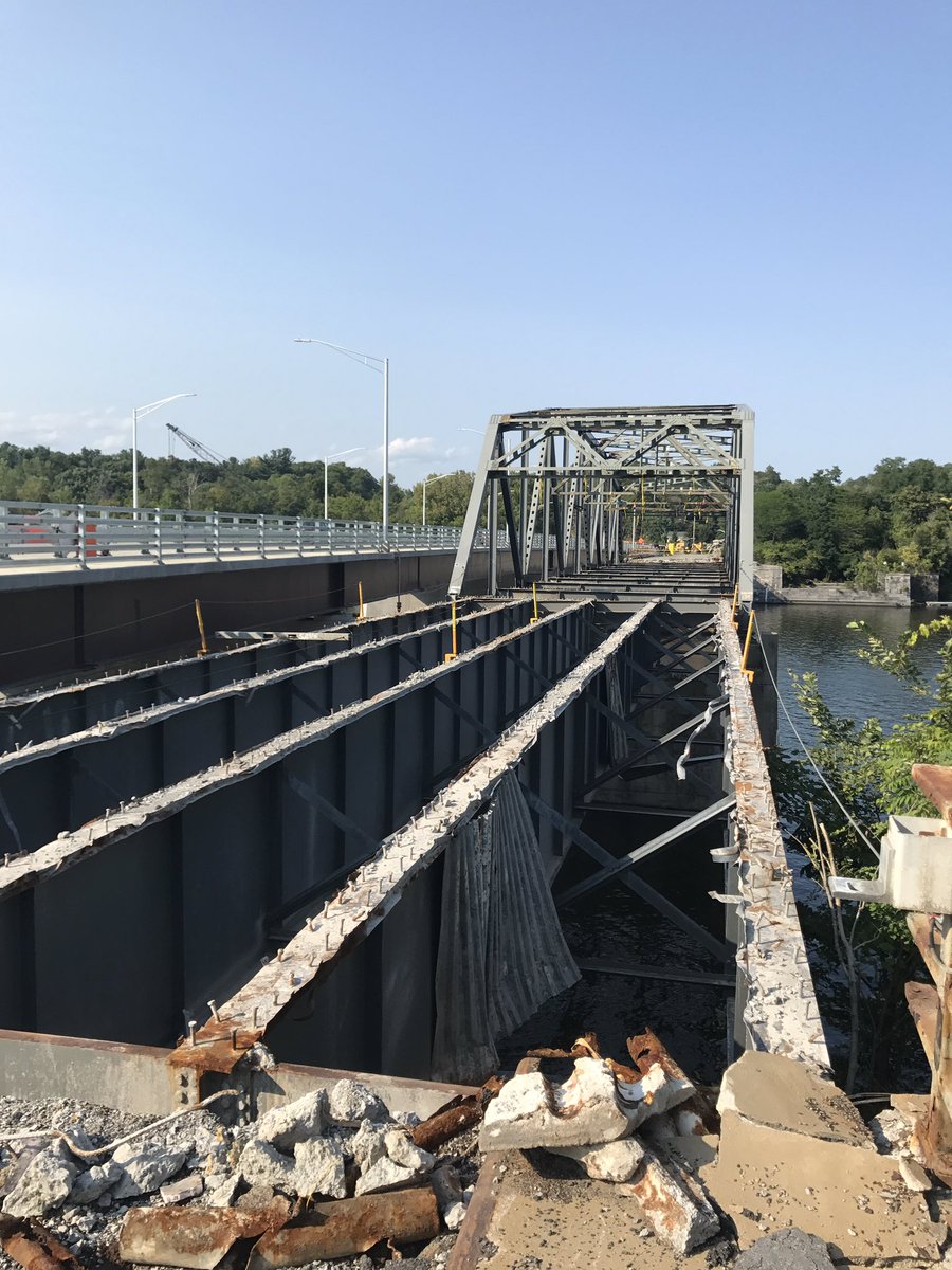 BmckennaBrian's tweet photo. The #rexfordbridge is almost gone. Lots of memories here. #outwitholdinwiththenew #schenectady #lintonhighschool https://t.co/nMckxte4OE