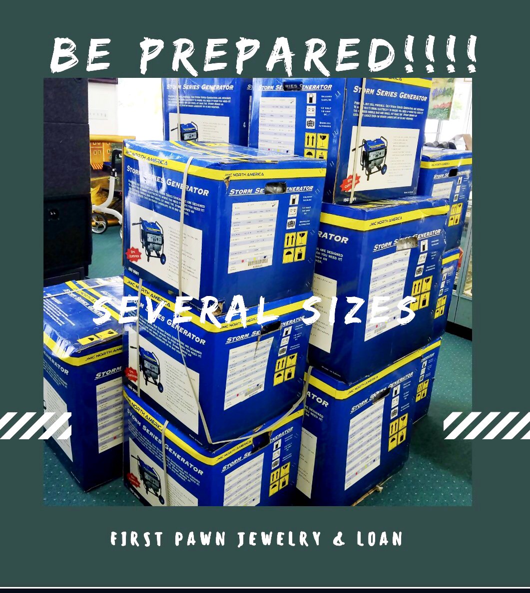 FirstPawnFL's tweet photo. #hurricane #hurricaneirma #generators #generatorsforsale #emergencykit https://t.co/nM3cdjYv96