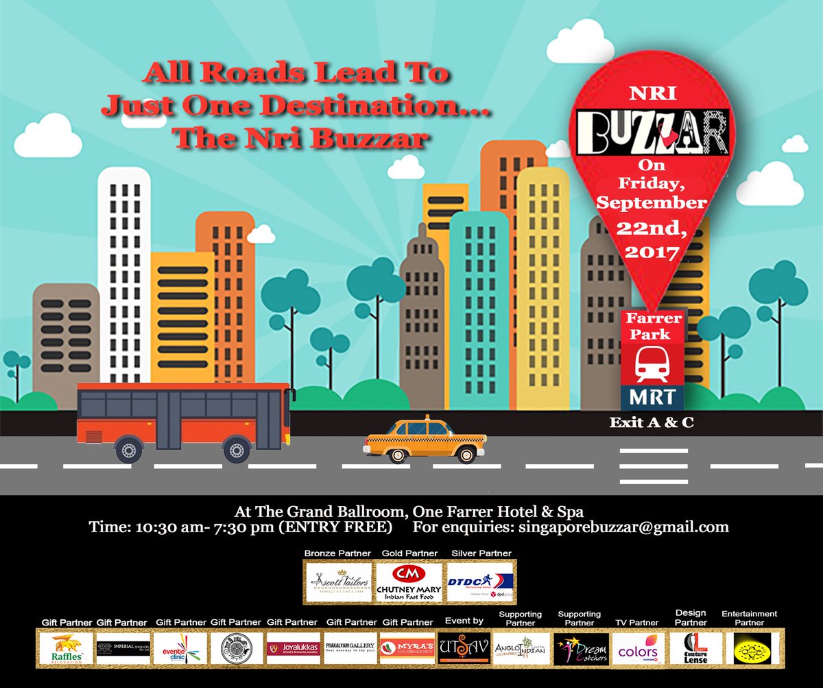 NriBuzzar's tweet photo. All roads lead to the #NriBuzzar
on the 22nd September 2017
at One Farrer Hotel & Spa
10:30am- 7:30pm #singapore #buzzar #shopping #fair https://t.co/VYcECd7rvh