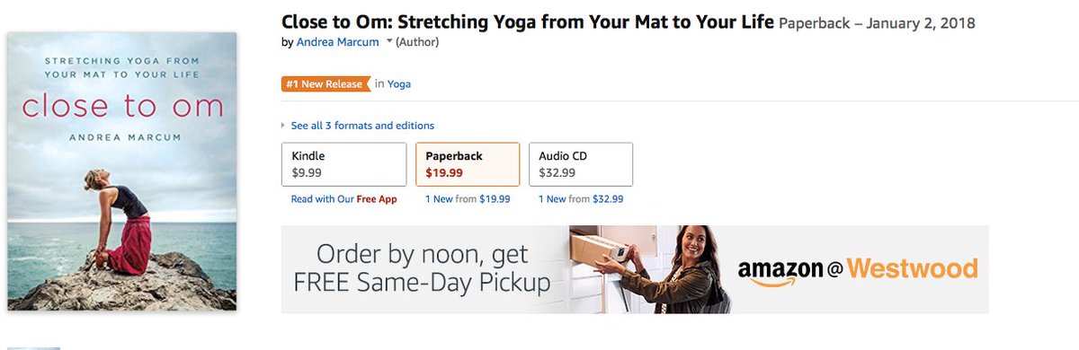 TheAndreaMarcum's tweet photo. Thanks for making #ClosetoOM the #1 #Yoga release! Don't have your copy yet? https://t.co/rLVLdD6hHR #OnYourMat #OnYourOM #MondayMotivation https://t.co/l8P38WXcxP