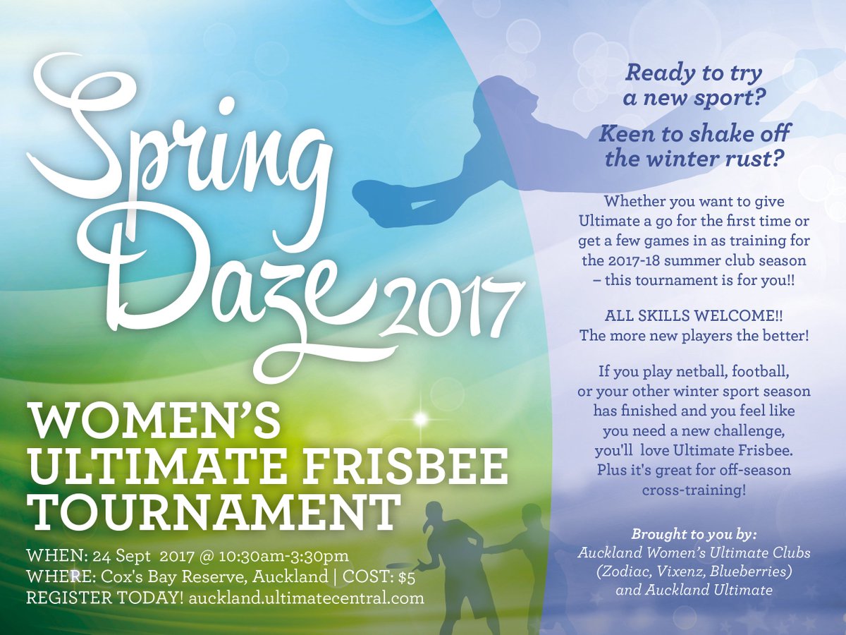 janamakar's tweet photo. #AKL Womens #ultimatefrisbee tourney Sept24. New players welcome! https://t.co/TCzWeVA7C4 Pls RT @AuckUltimate @SportAuckland @collegesport https://t.co/wkAPADxjd0
