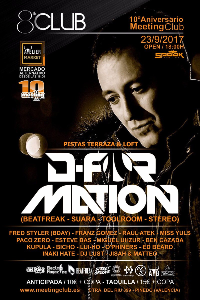 djfredstyler's tweet photo. Entradas anticipadas online  https://t.co/K3gbcHyIvq
Bienvenidos  
#Valencia #Noche #Fredstyler #live 23/09/2017 #Spookclub #MeetingClub https://t.co/EI9N3OjR4y