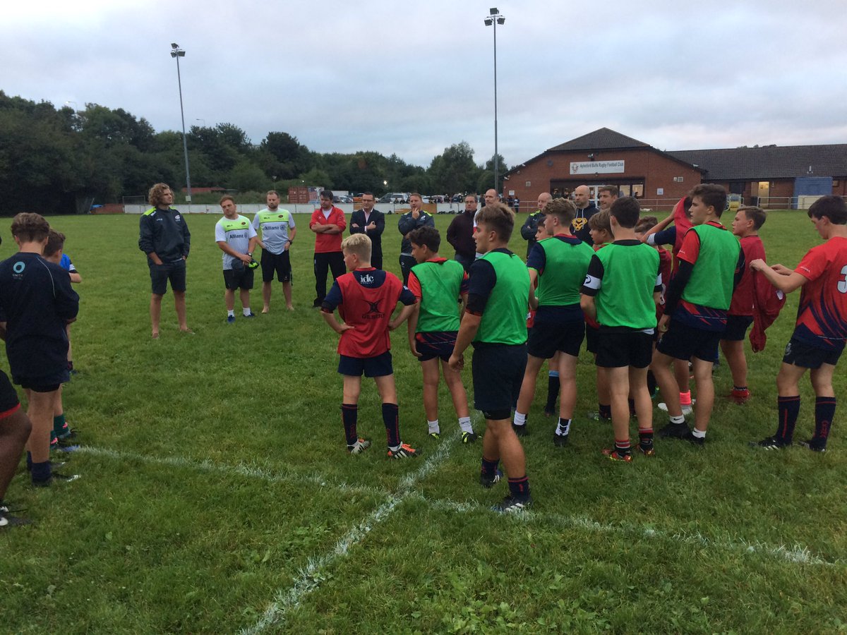 SarriesRugbyDev's tweet photo. Thanks to @AylesfordBulls U13s tonight for demoing some Adaptive Games for @KentRugby pathway coaches  #CPD #games #saracensway https://t.co/iFfynKjf9x