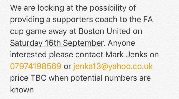 HaughmondFC's tweet photo. Potential supporters coach for the Fa Cup tie away at Boston on Saturday 16th. Please RT #mond https://t.co/hqCxQCqbF5