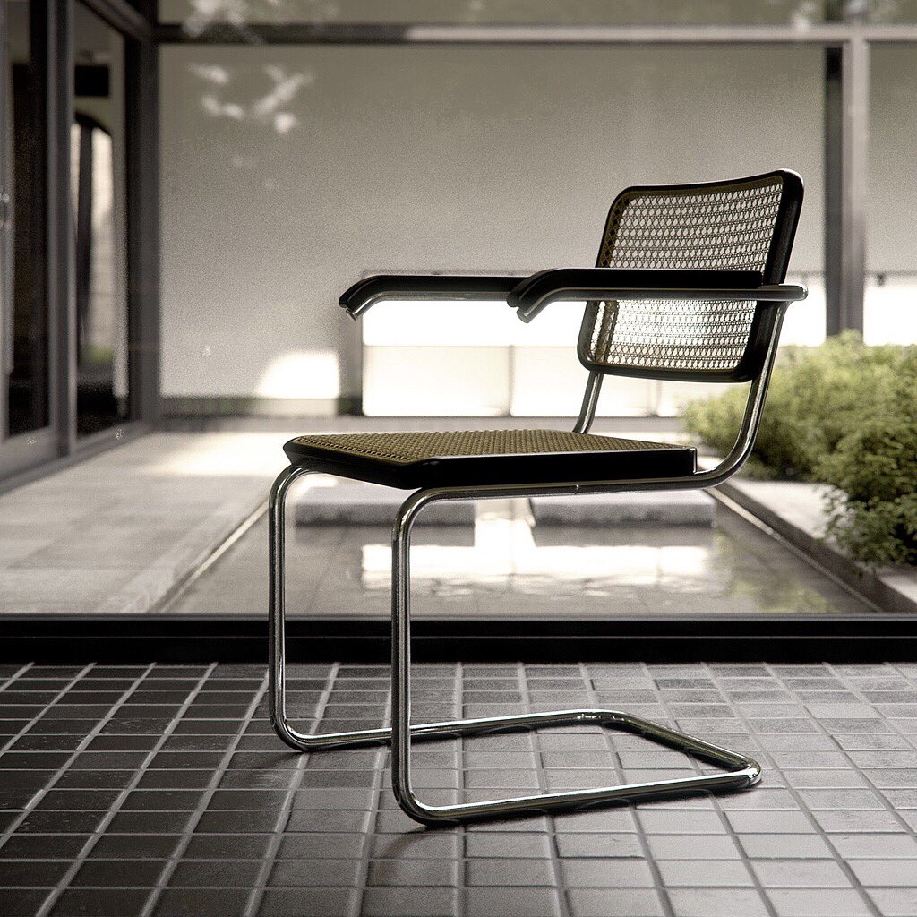 BauhausMovement's tweet photo. As a leader of the #Bauhaus, Marcel #Breuer 1928 #Cesca #chair married traditional craftsmanship to industrial materials and methods. https://t.co/f2Q7sDkvyx