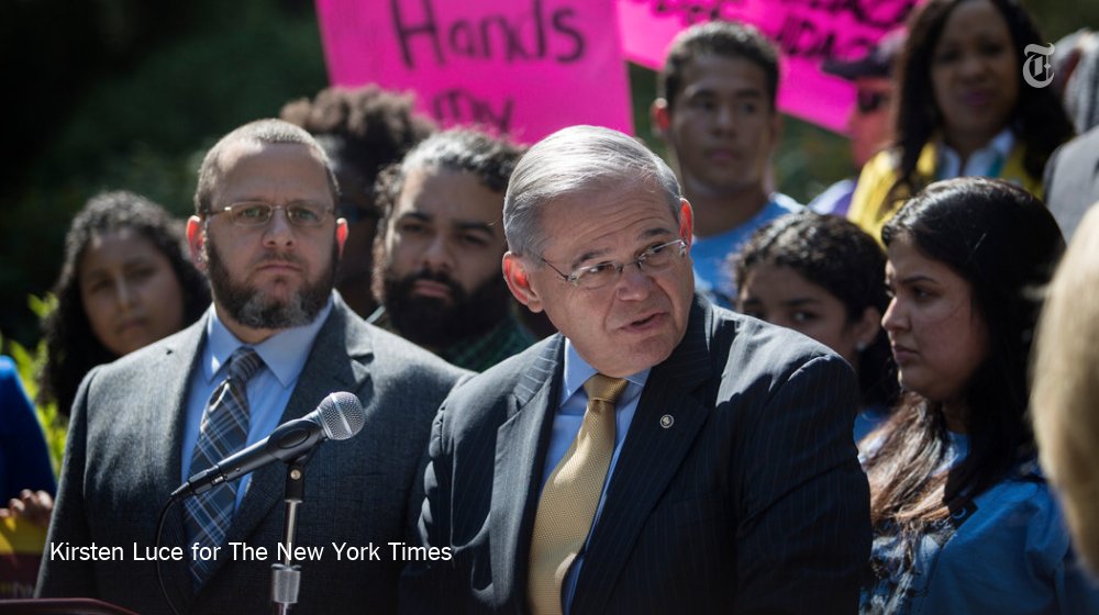 nytpolitics's tweet photo. For the first time in 36 years, a sitting United States Senator is facing a federal bribery trial https://t.co/nXIemGgtFo https://t.co/DRez2caliO