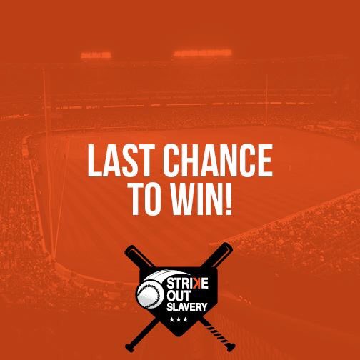 You are on our team, now let´s hit a home run for #strikeoutslavery and bring home that 'W' for the team!