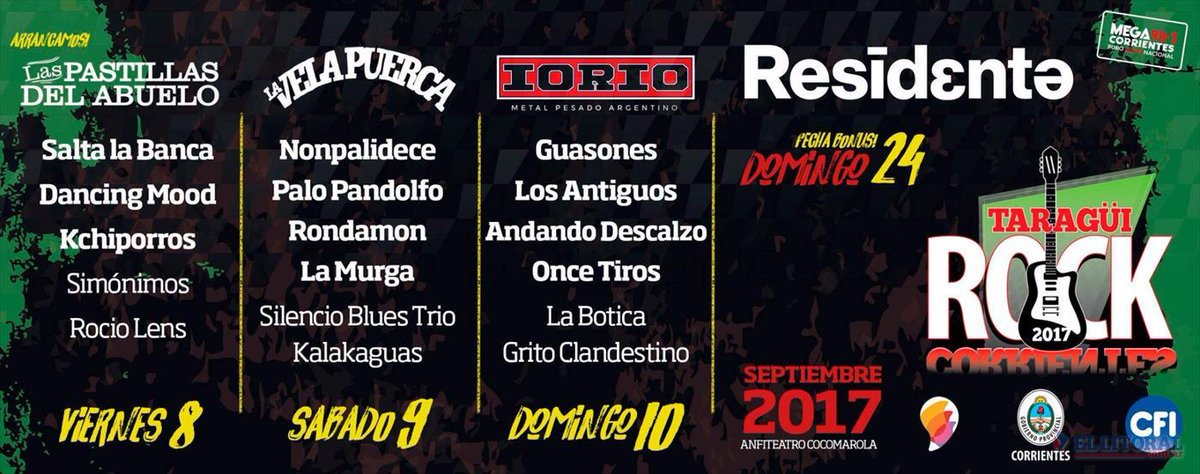 rsudamericana's tweet photo. Se viene el #TaragüíRock y te regalamos 5 pares de entradas por día!😄🎸
#SORTEO 07/09
#CONDICIONES
🔸 Seguinos
🔸Nombre y 3 últimos del DNI
🔸RT https://t.co/P6ItaJUTdm