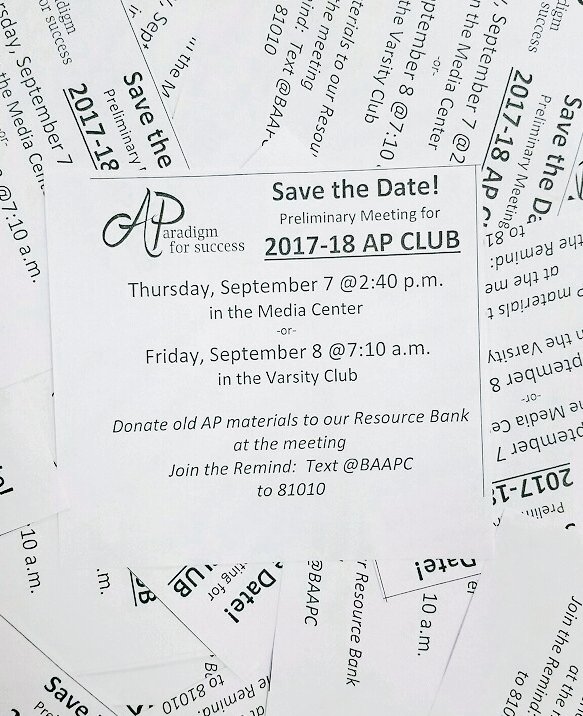 Come to the 1st AP Club meeting of the year!!!!