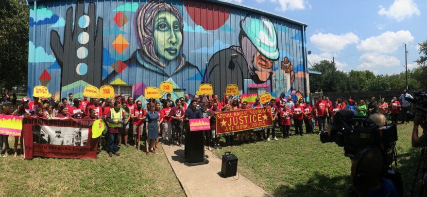 GregCasar's tweet photo. Labor day announcement: we will push for a law giving every working family in Austin the right to earn paid sick and family leave! https://t.co/a251WVFlt2