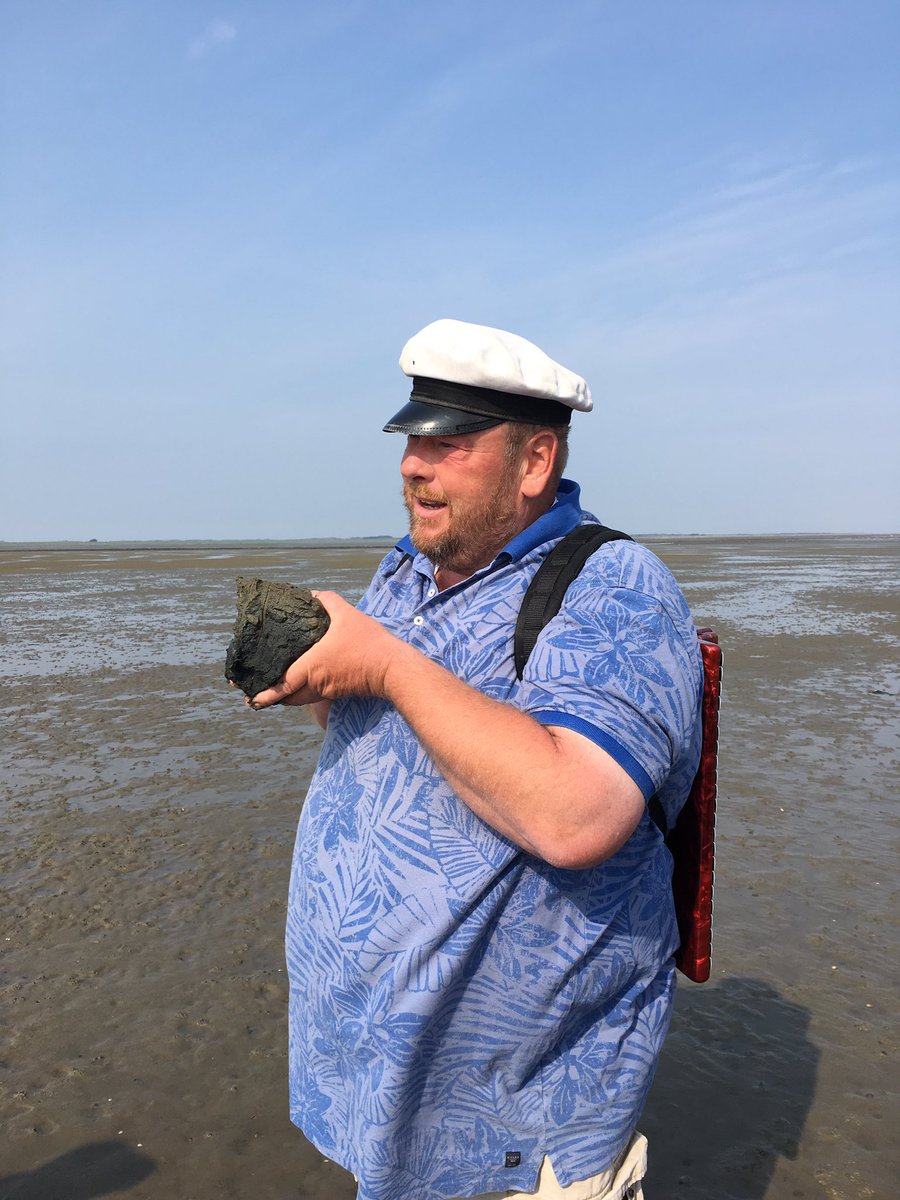 Watt'n Konzert mit Albertus Akkermann und seinem Akkordeon im #Wattenmeer vor @Insel_Borkum. Ein Ohrenschmaus in einer unberührten #Natur!