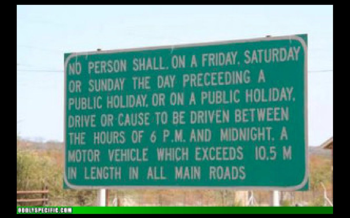 ProfJoeKimble's tweet image. A good candidate for the most ineffective sign ever? Past “winner&quot; of a WonderMark from the Center for Plain Language, @plain_language.