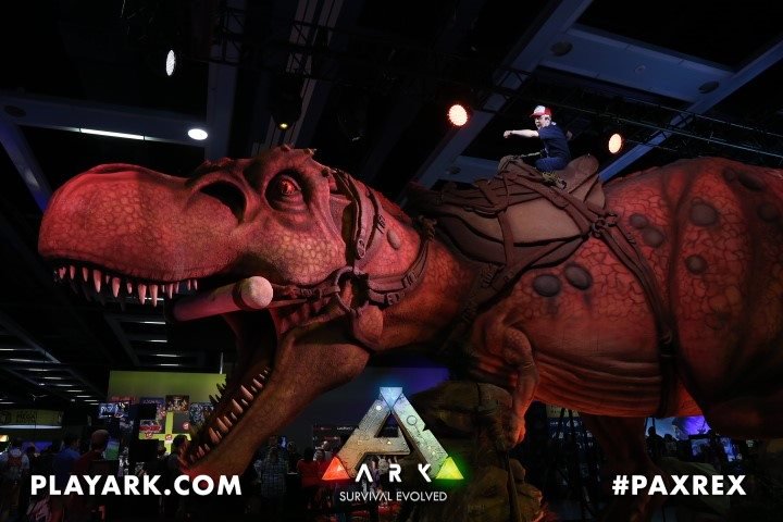 Gman_PlaysGames's tweet photo. Rode some fucking DINOSAURS! #PAXRex #PAXWest2017 https://t.co/Idp31tgpPU