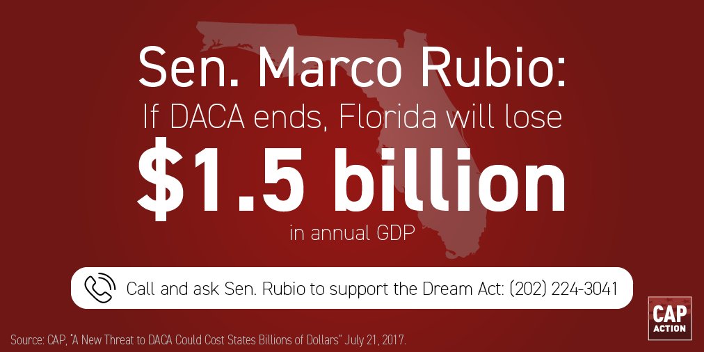 #DACA repeal = 30,364 FL DREAMers subject to deportation. <a href="/marcorubio/">Marco Rubio</a>, Reject nativism. Support #DreamAct