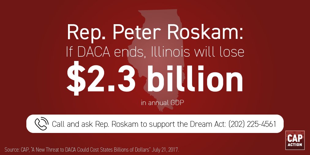 #DACA repeal = 41,256 IL DREAMers subject to deportation. <a href="/PeterRoskam/">Peter Roskam</a>, Reject nativism. Support #DreamAct