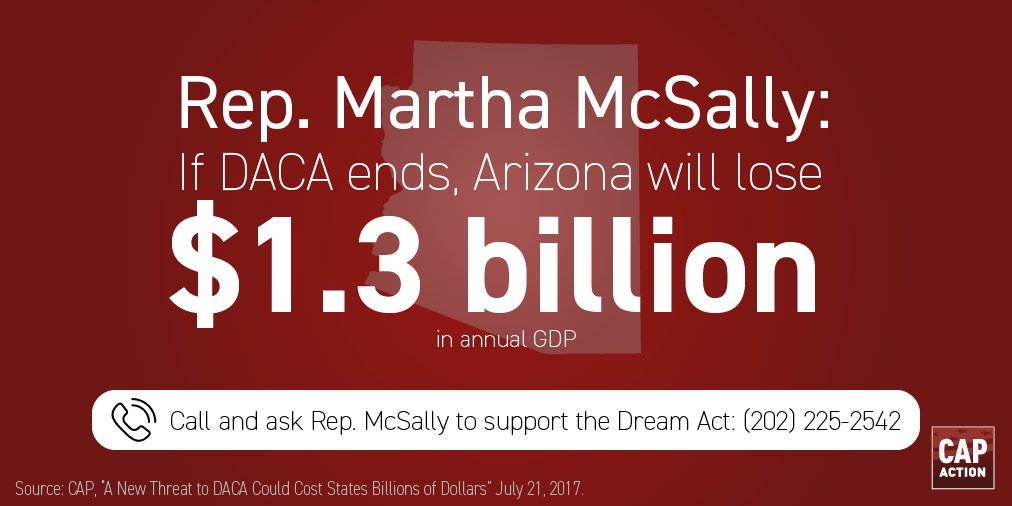 #DACA repeal = 27,211 AZ DREAMers subject to deportation. @RepMcSally, Reject nativism. Support #DreamAct