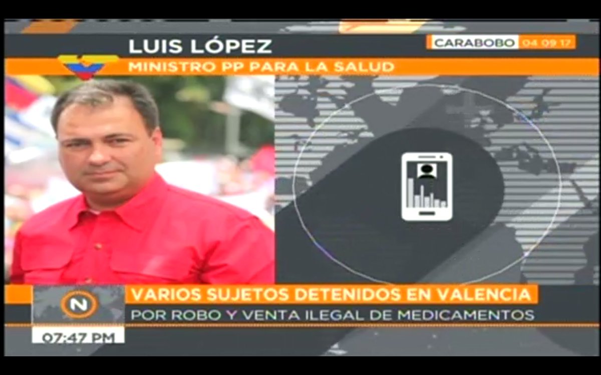 VTVcanal8's tweet photo. #AHORA || Min. Luis López: Fueron capturados sujetos que robaban y vendían medicinas en el estado Carabobo https://t.co/XoFkzYydWL