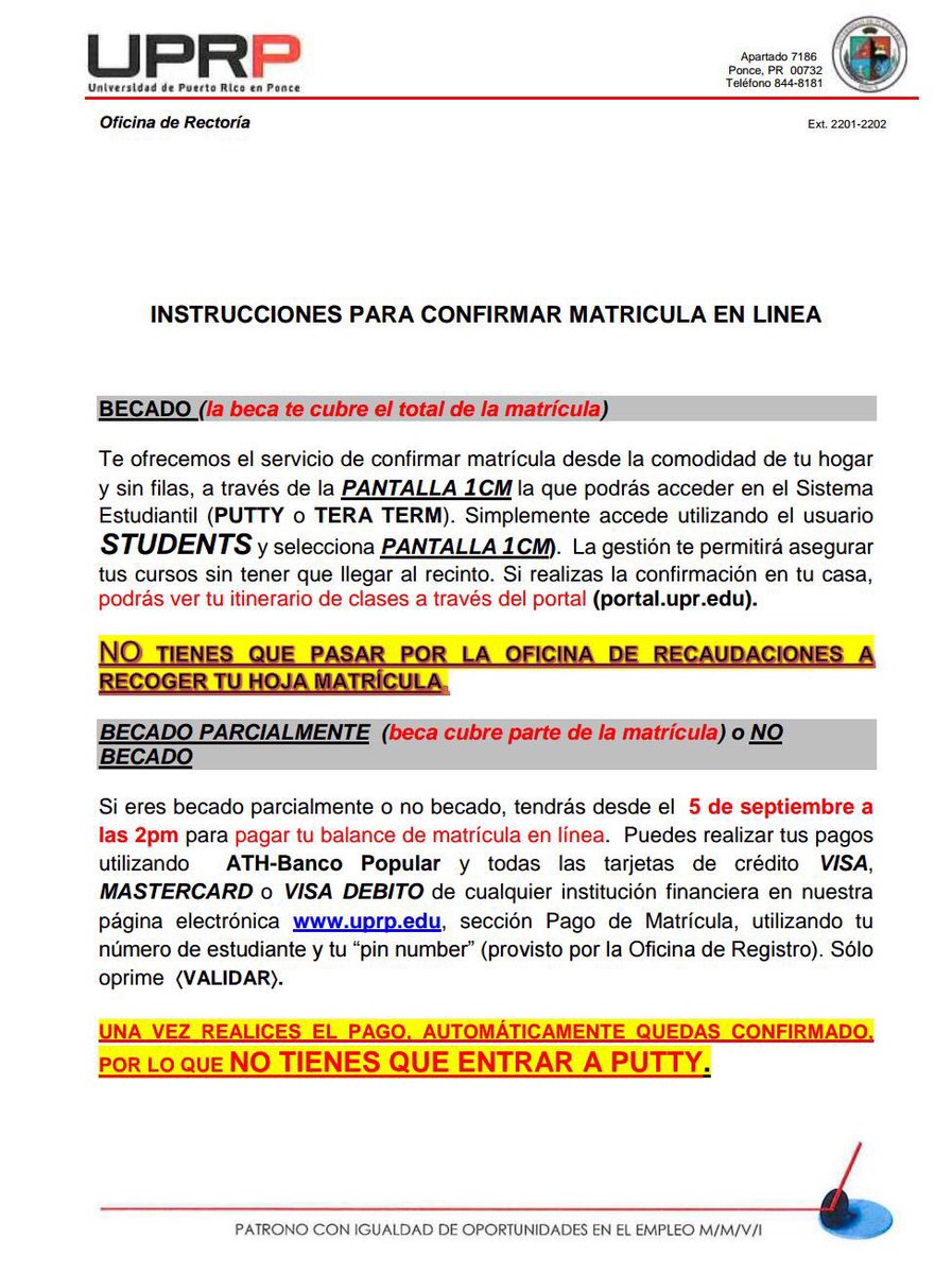 cgeuprp's tweet image. 🚨COMUNICADO DE LA RECTORA INTERINA🚨