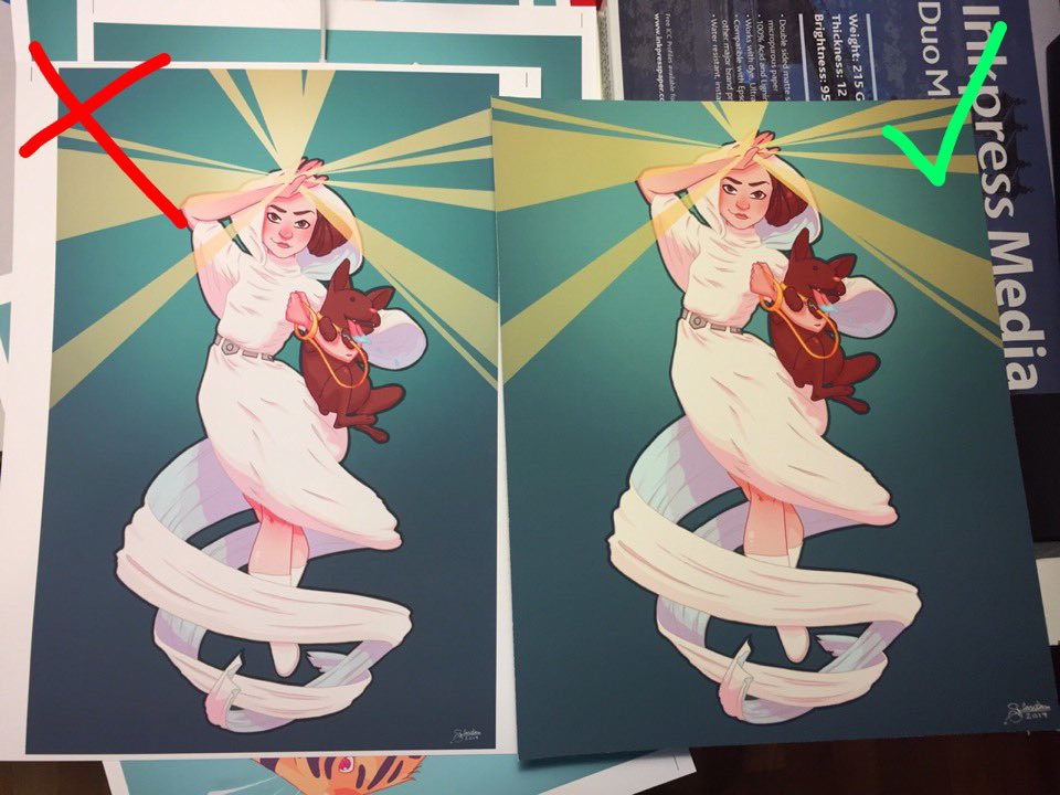 kaliestanton's tweet photo. Help! 😭 No icc profile provided.inkpress paper-left, correct color-right. I've emailed &amp; no 📞#
Gen. profile prints invis. image. Any ideas?? https://t.co/E6DoE9P5ln