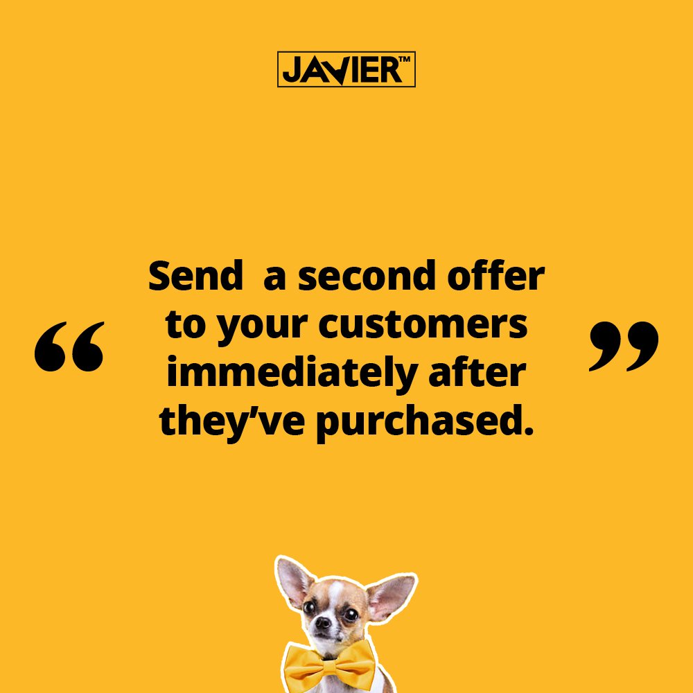 joinJavier's tweet photo. #BusinessTip
Send a #SecondOffer to your #Customers immediately after they’ve purchased. https://t.co/vvWxCRu2fj