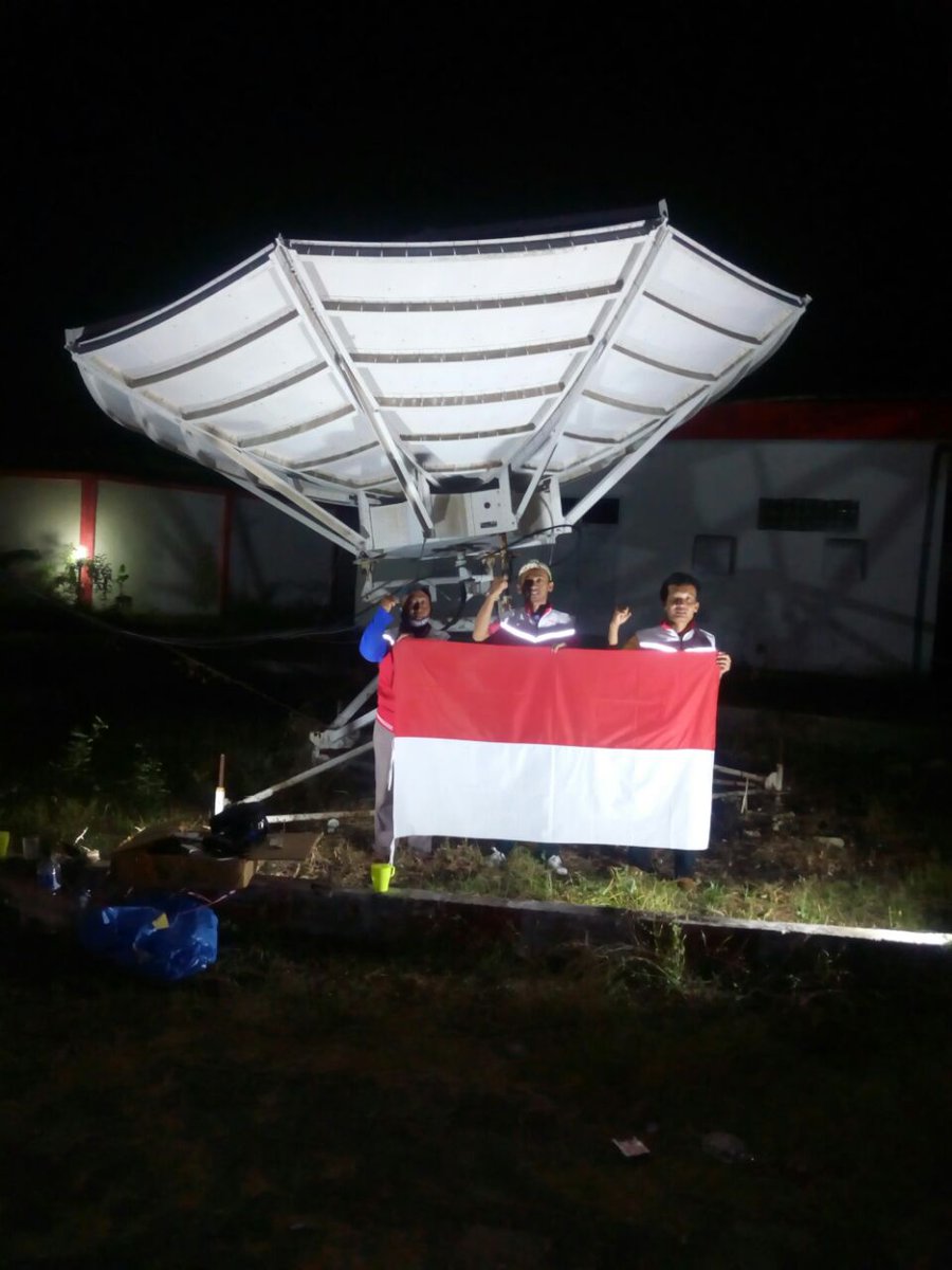 Kami terus berupaya melakukan repointing antena untuk recovery layanan Satelit Telkom