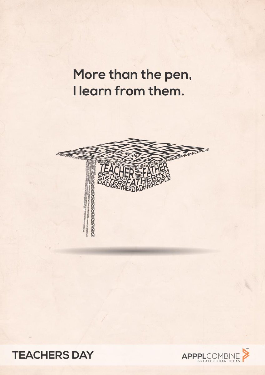 appplcombine's tweet photo. || Happy Teacher's Day 2017 ||
"More Than The pen, I Learn From Them"
#TeachersDay #5September #EducationForLife #LearningEducation https://t.co/MnDDmeJTxU