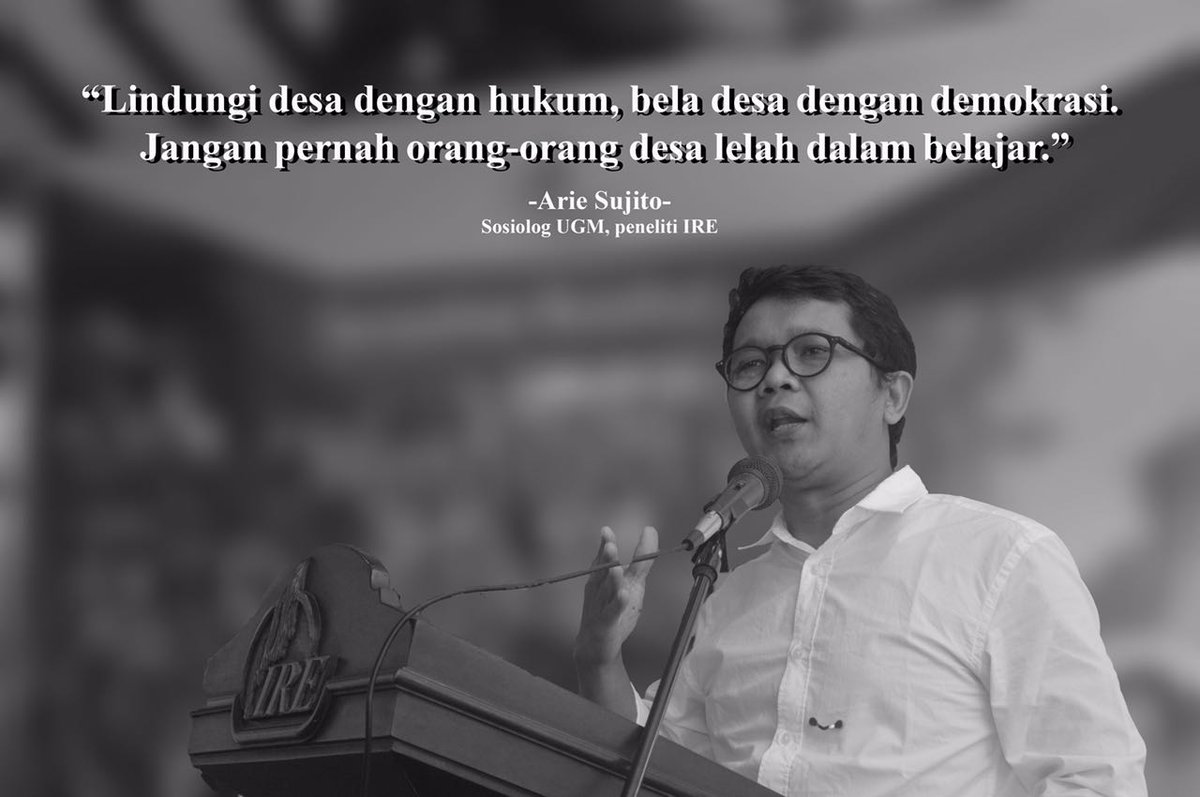 <a href="/ariesujito_UGM/">ariesujito UGM</a> : Lindungi desa dgn hukum, bela desa dgn demokrasi. Jangan pernah orang2 desa lelah dlm belajar. <a href="/EkoSandjojo/">Eko P. Sandjojo</a> <a href="/AhmadErani/">Ahmad Erani Yustika</a>