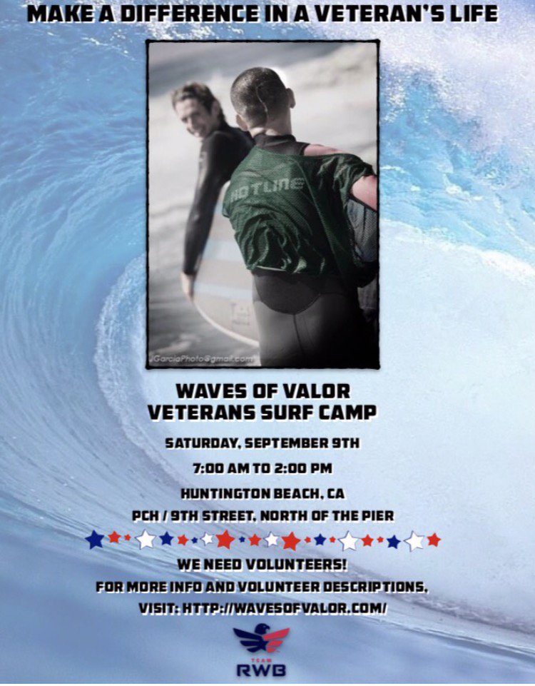 PatriotsandPaws's tweet photo. @TeamRWB needs #Volunteers #Veterans #wavesofvalor #patriotsandpaws #Veteran #military #dayatthebeach #huntingtonbeach #surf https://t.co/BweILufb7L
