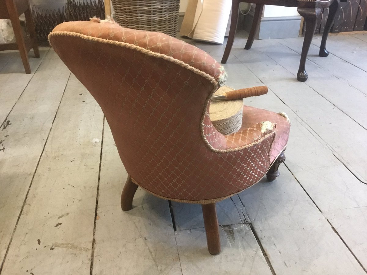 Tozerchairs's tweet photo. Got to be the cutest child's iron back chair #tunbridgewells #upholstery #traditional #antque #skill #craft https://t.co/pz9o0dZiZU