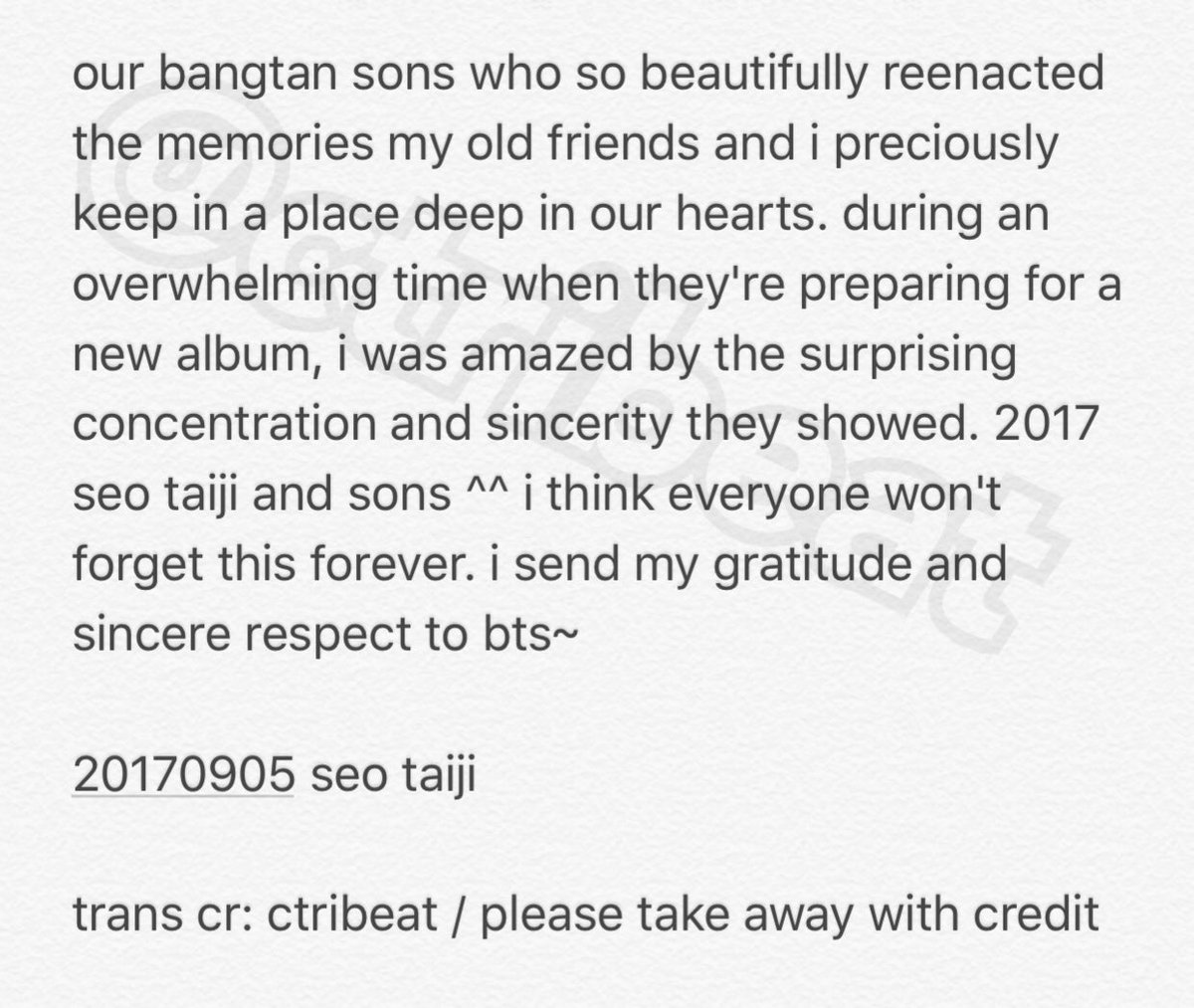 ctrIbeat's tweet photo. [TRANS] seo taiji wrote a post about BTS on his facebook page: https://t.co/ACqxMzvmiM https://t.co/SIfL9kD0jQ