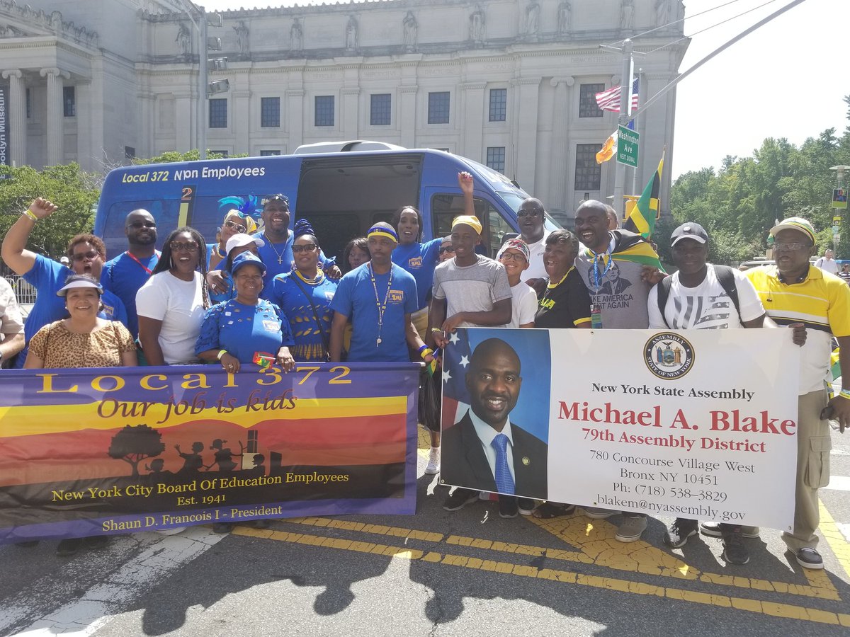 Labor &amp; West Indians UNITE. We marched &amp; celebrated w/ <a href="/local372union/">Local 372</a> down Eastern Parkway at the #westindiandayparade saying #HappyLaborDay