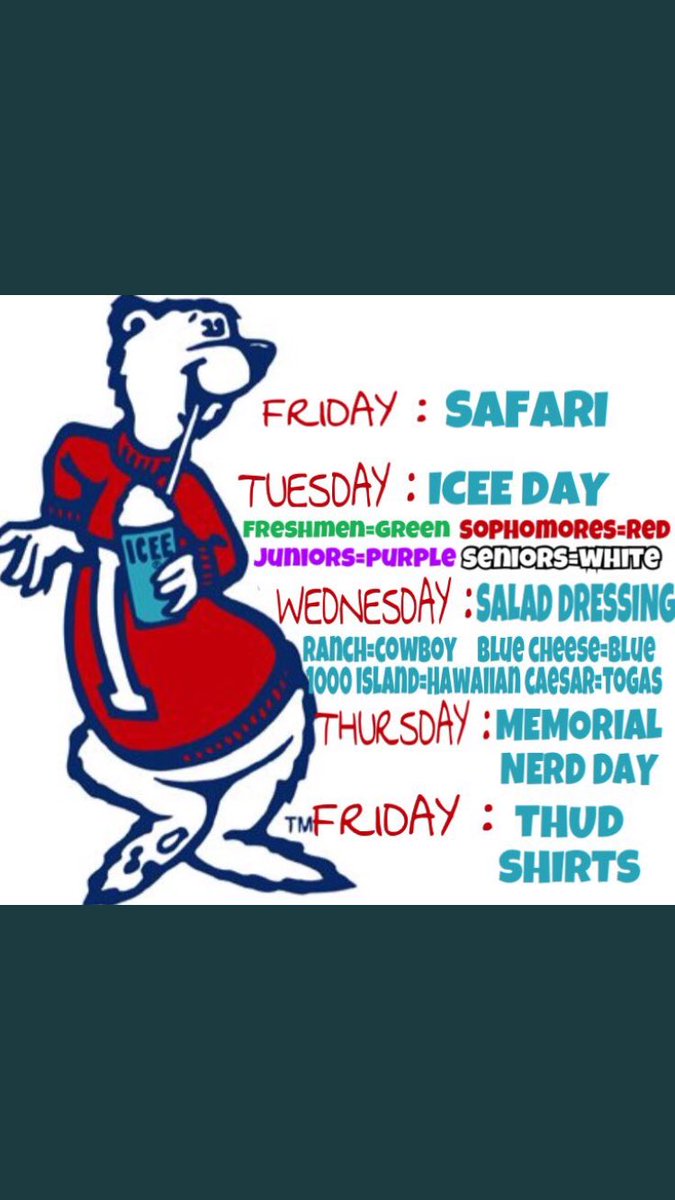 OakTreeBandits's tweet photo. DRESS UP DAYS FOR THE WEEK👀 #THUDWEEK💯😩 #beatthebulldogs‼️ #UnfinishedBusiness https://t.co/thncMakSw0