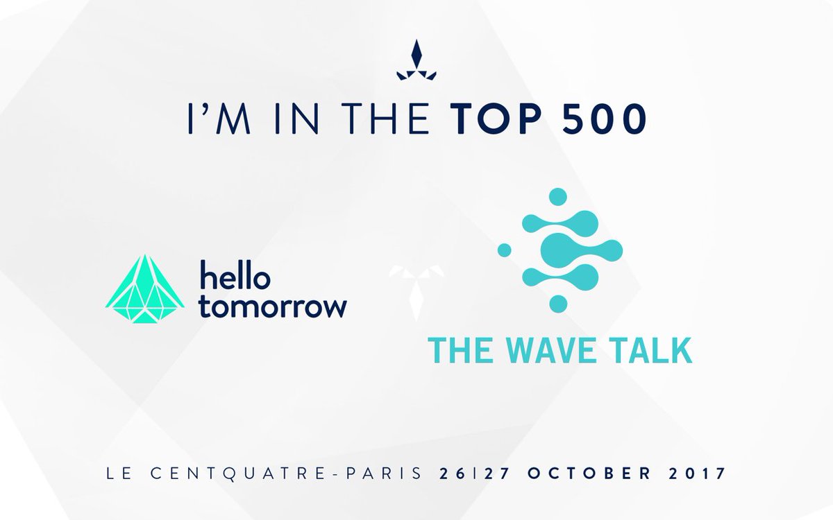youngdugkim's tweet photo. @TheWaveTalk is in the TOP 500 Hello Tomorrow 2017 😆
See you at the #Paris on Oct.

#Hello #tomorrow #Top500 #startup #thewavetalk https://t.co/gQ8hjduBQQ