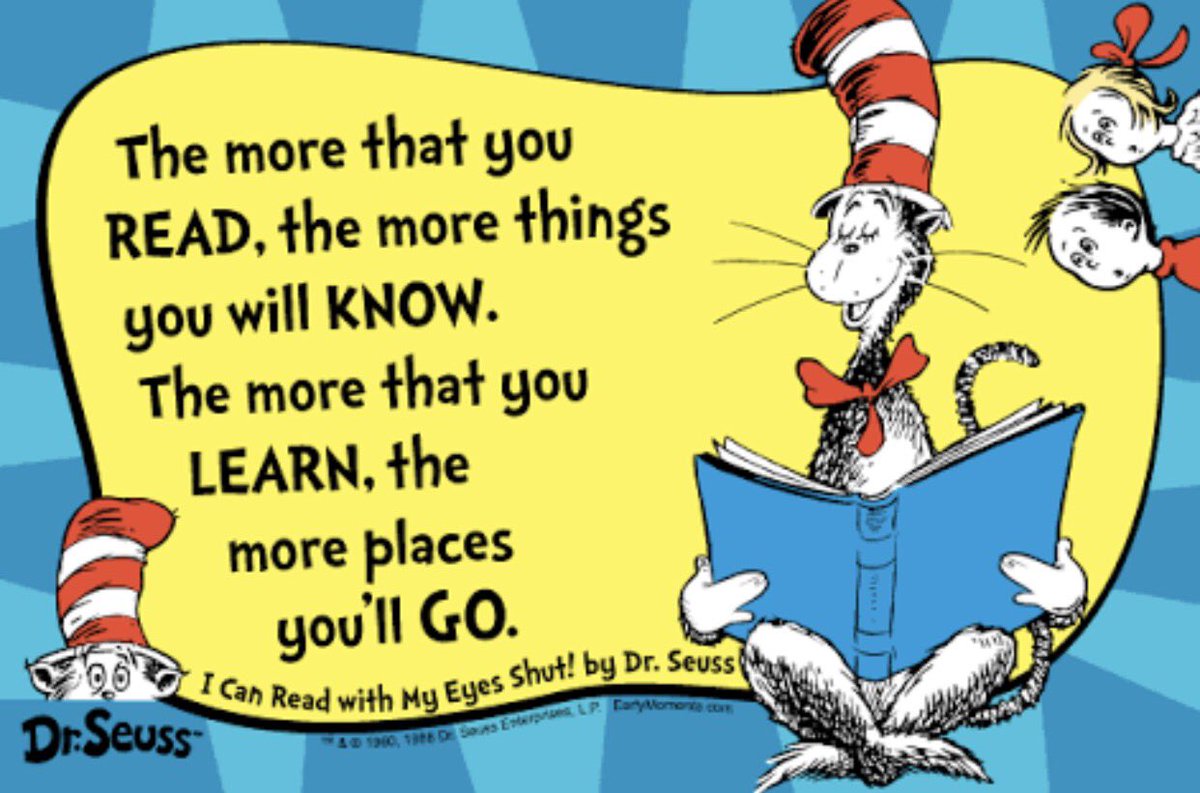 yoursecretsauc1's tweet photo. Dr Seuss certainly knows a thing or two about #reading &amp; #writing! He is one of our faves #kidslearning #drseuss #kidswriting https://t.co/9GjThoR5A4