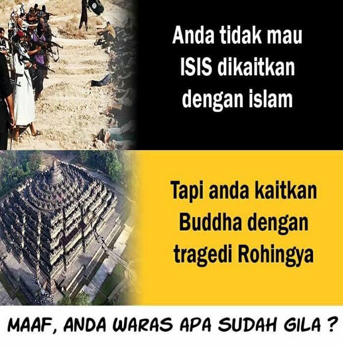 Ente tdk mau ISIS dikaitkan dgn Islam, tp ente paksakan kaitan Buddha dgn Rohingya, saleb itu dioles bukan diminum kata <a href="/GusYaqut/">Gus Yaqut</a> 😂