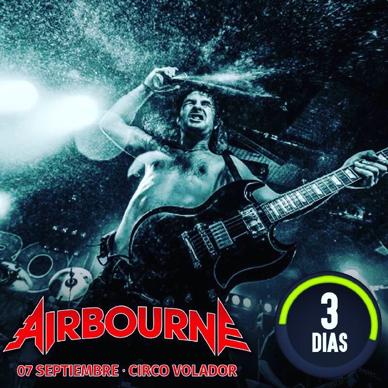 ¡Cada vez más cerca de uno de los mejores conciertos del año! ☠️
Boletos disponibles: bit.ly/AirbourneMex  y taquillas del Circo Volador