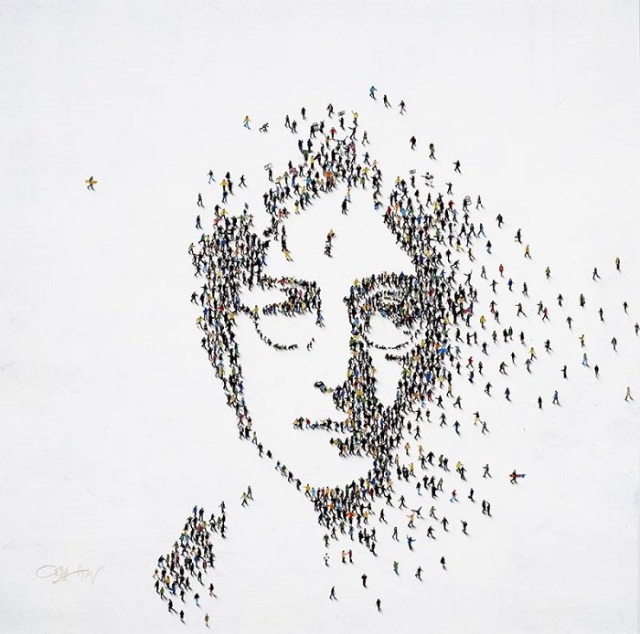 DJCandari's tweet photo. @TatianaKuva @Gabriel_Mann @nothing_woman Here is a photo of him working on a #JohnLennon painting! #Art #Painting #CraigAllen https://t.co/KTprfdjduX