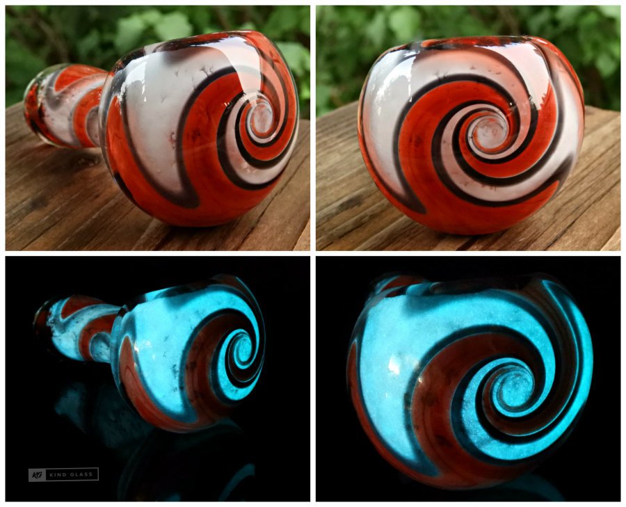 Kind_Glass's tweet photo. This piece is available at the link in our bio ❤️ #420 #glowglass #glowinthedark #kindglass #sronernation #weedlife #glassforsale #glowpipes https://t.co/0svVYaVsAS