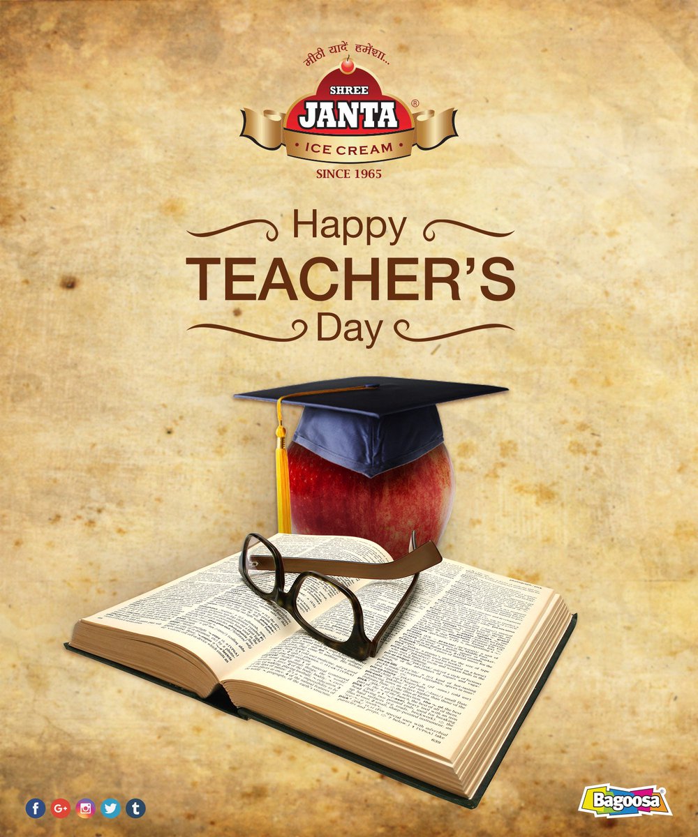 shreejanta's tweet photo. Shree Janta Ice Cream Wishes you Happy Teachers' Day.

#happy #teachersday #teachers #celebration #shreejantaicecream #jantaicecream https://t.co/hi4G1CJuVu