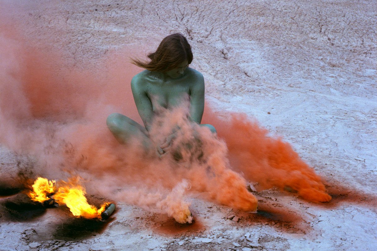 artsy's tweet photo. When Judy Chicago rejected a male-centric art world with a puff of smoke: https://t.co/owDWy8qjLg https://t.co/PHTHiglNjs