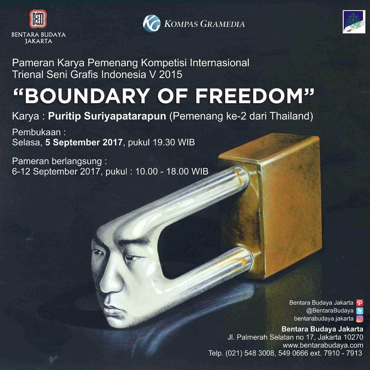 Malam ini di BBJ!
BOUNDARY OF FREEDOM
Ayo bergabung!
#trienalsenigrafis #bentarabudaya #bentarabudayajakarta