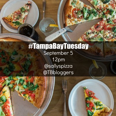 AshleyisFamous's tweet photo. It’s another tasty #TampaBayTuesday with @sallyspizza &amp; @TBbloggers. You know it will be a “grate” one! https://t.co/Fd9cxjuLnc