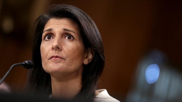 thehill's tweet photo. Nikki Haley: Kim Jong Un is "begging for war" with his "abusive use of missiles" https://t.co/6X1OMmvyg6 https://t.co/kG9QBmsnrf
