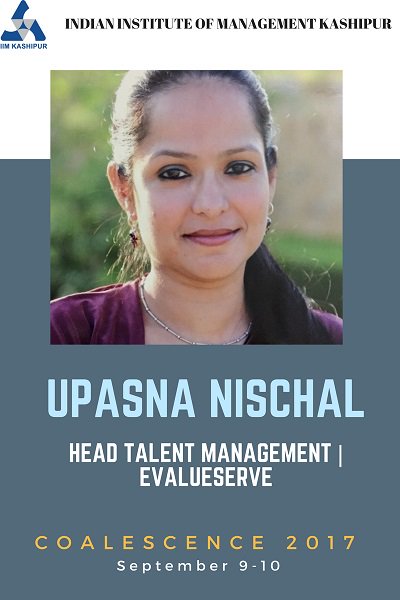 IIMKsp's tweet photo. #IIMKashipur proudly welcomes Ms. Upasna Nischal, Head Talent Management, Evalueserve at #Coalescence 2017 
#IIMInTheNorth https://t.co/urlN56hn2V
