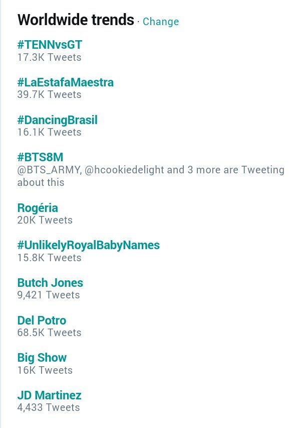 BTS_ARMY's tweet photo. [WORLDWIDE TRENDS] #BTS8M is now trending at No. 4 !! #BTS #방탄소년단 @BTS_twt @bts_bighit https://t.co/d1PwttBWPB