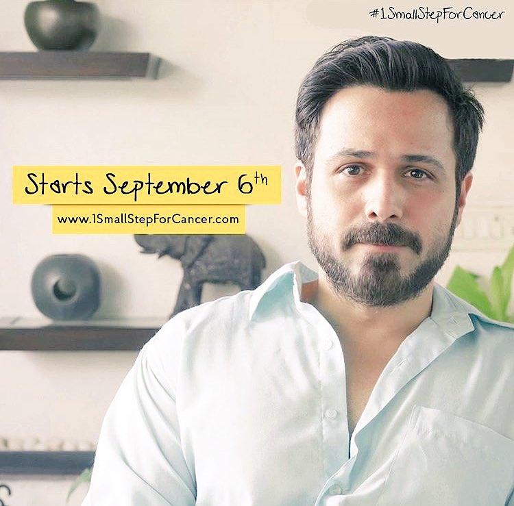 EmraanUniverse's tweet photo. Let's build an emergency fund to help 1000 children survive cancer. Starts 6th September. #1SmallStepForCancer https://t.co/z3Bd60rnKr